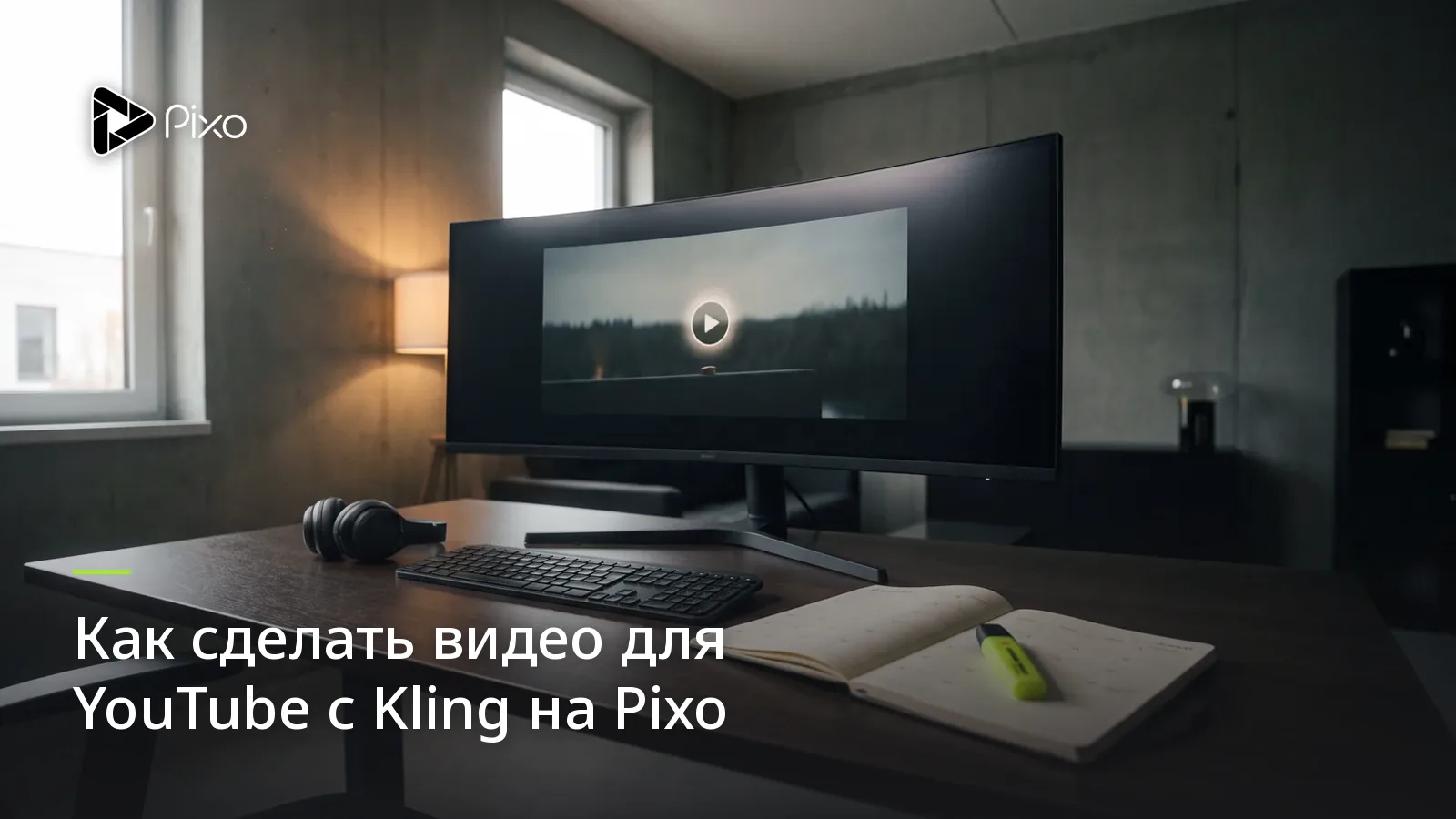 Как сделать видео для YouTube с Kling на Pixo