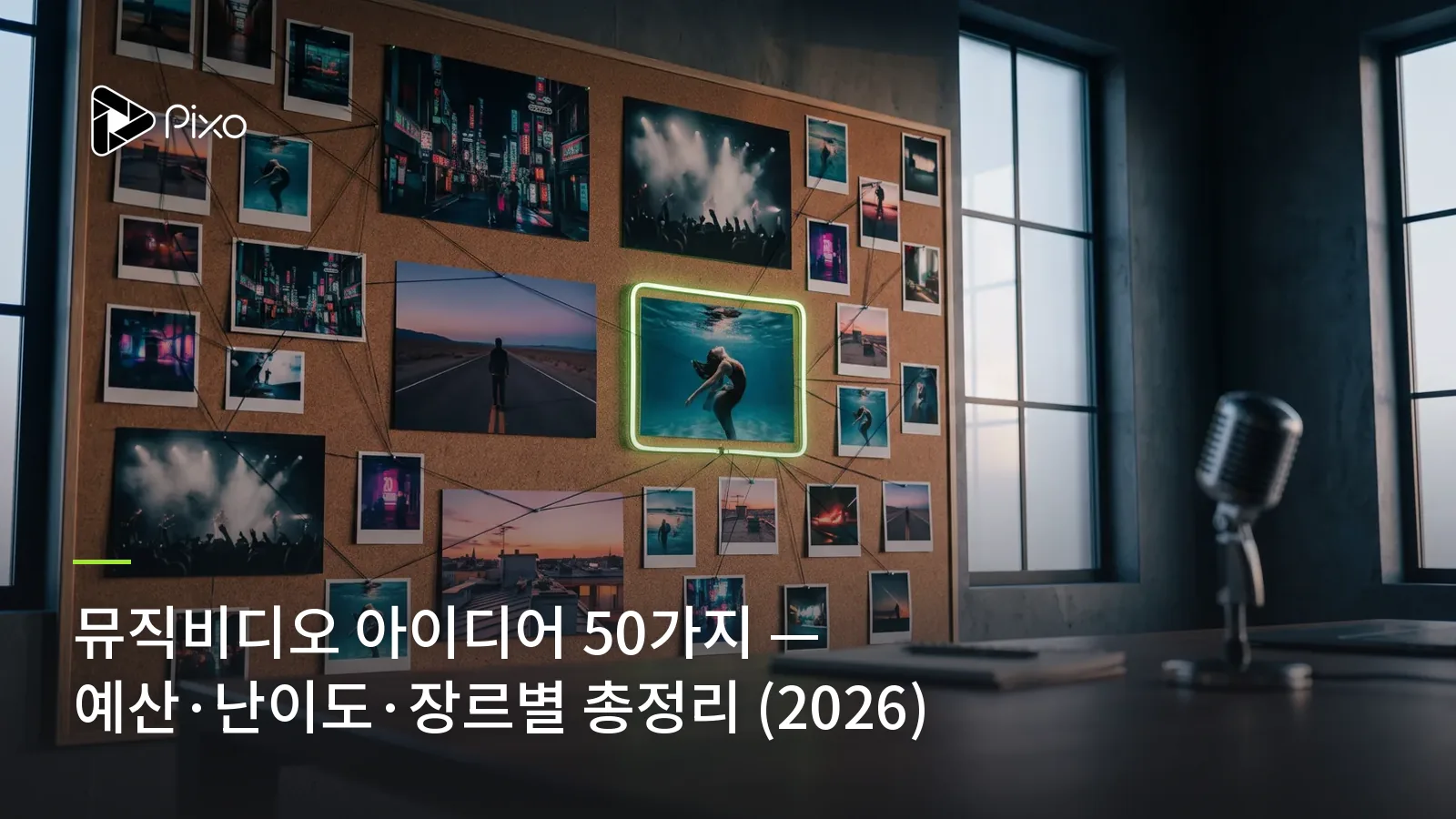 뮤직비디오 아이디어 50가지 — 예산·난이도·장르별 총정리 (2026)