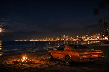Night beach party