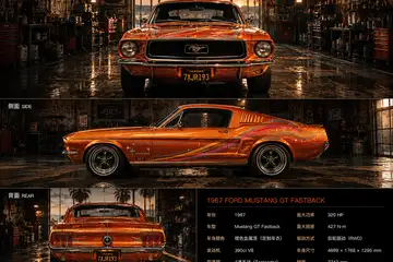 Vibrant orange muscle car